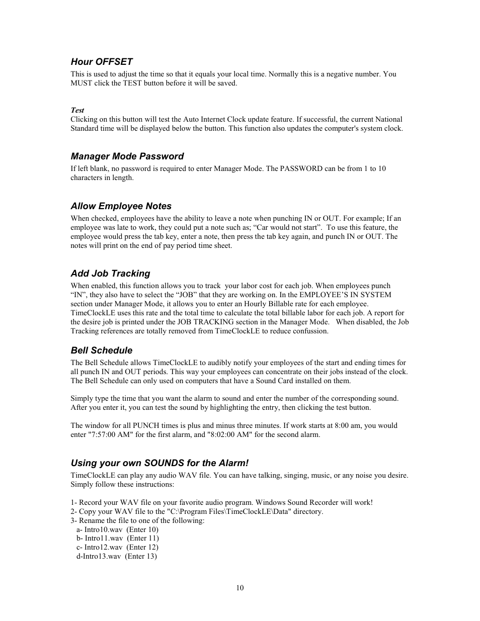 Skutch Electronics TimeClockLE User Manual | Page 10 / 19
