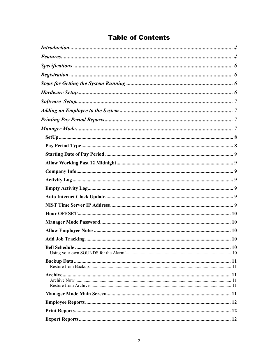 Skutch Electronics TimeClockLE User Manual | Page 2 / 19