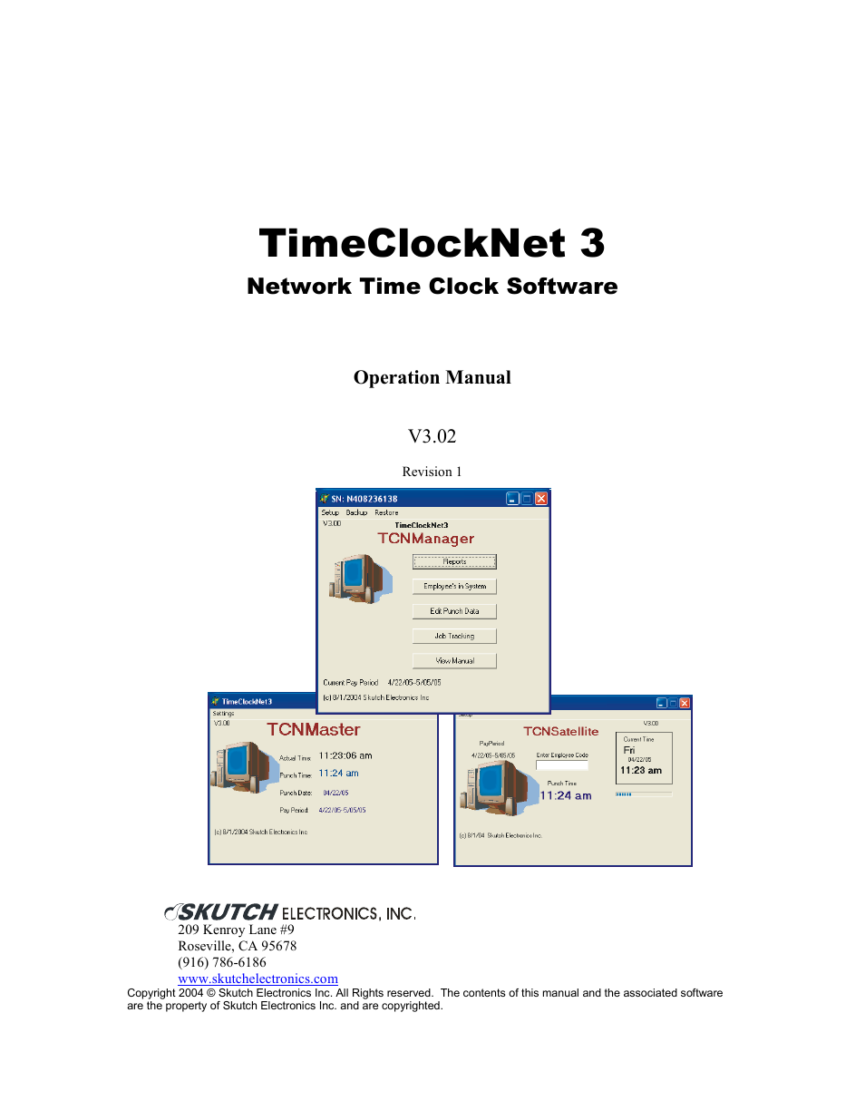 Skutch Electronics TimeClockNet 3 User Manual | 17 pages