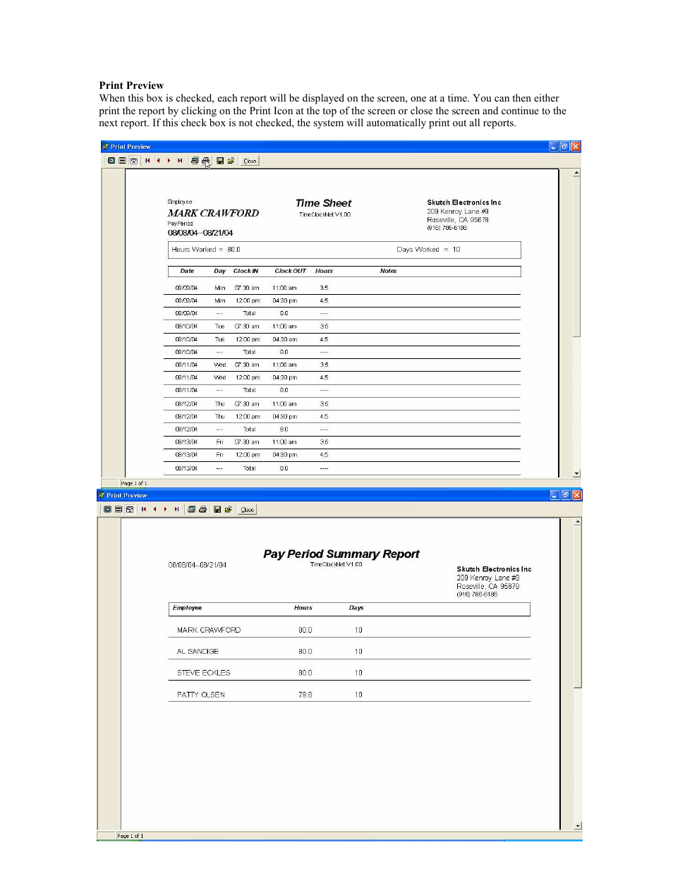Skutch Electronics TimeClockNet 3 User Manual | Page 12 / 17