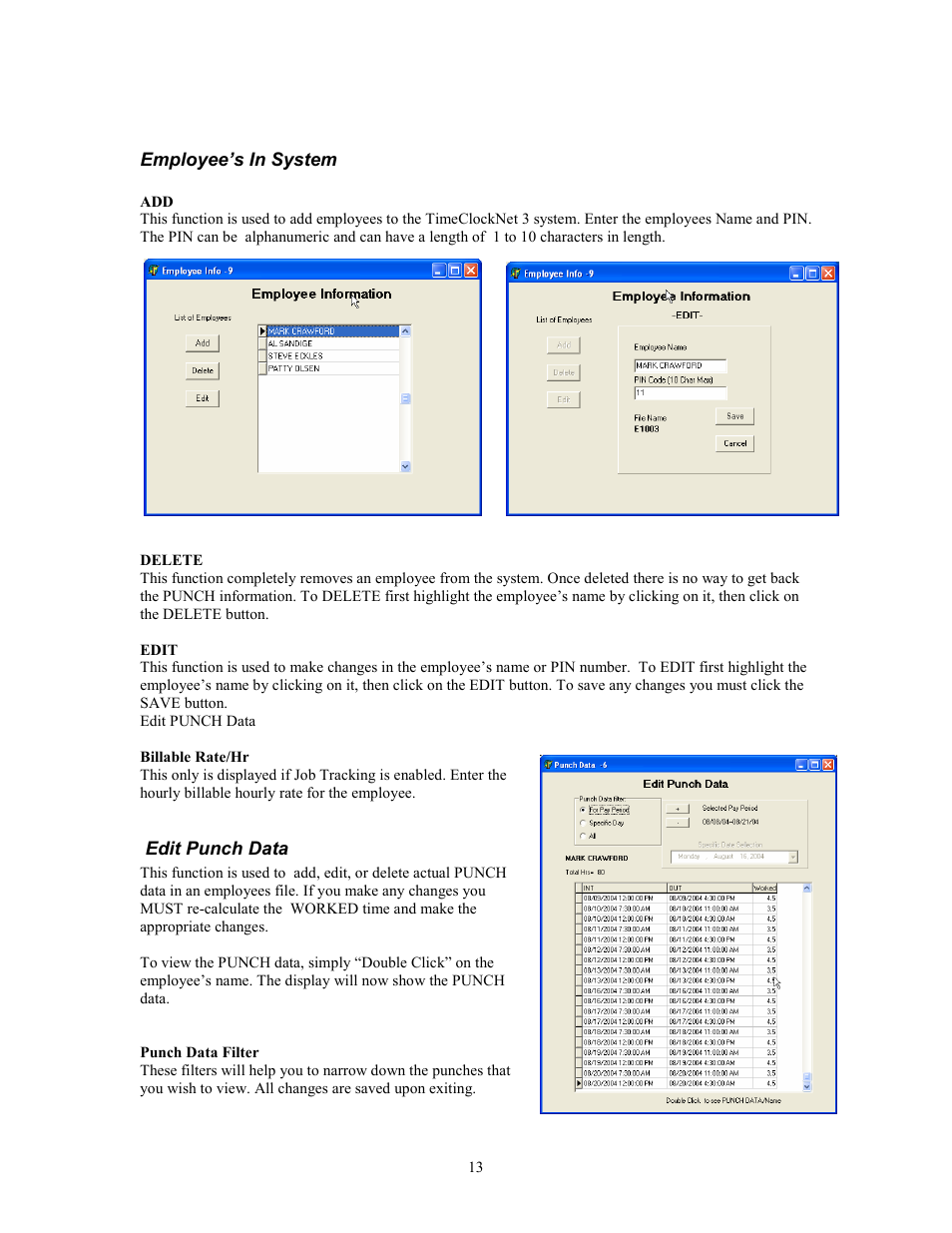 Skutch Electronics TimeClockNet 3 User Manual | Page 13 / 17