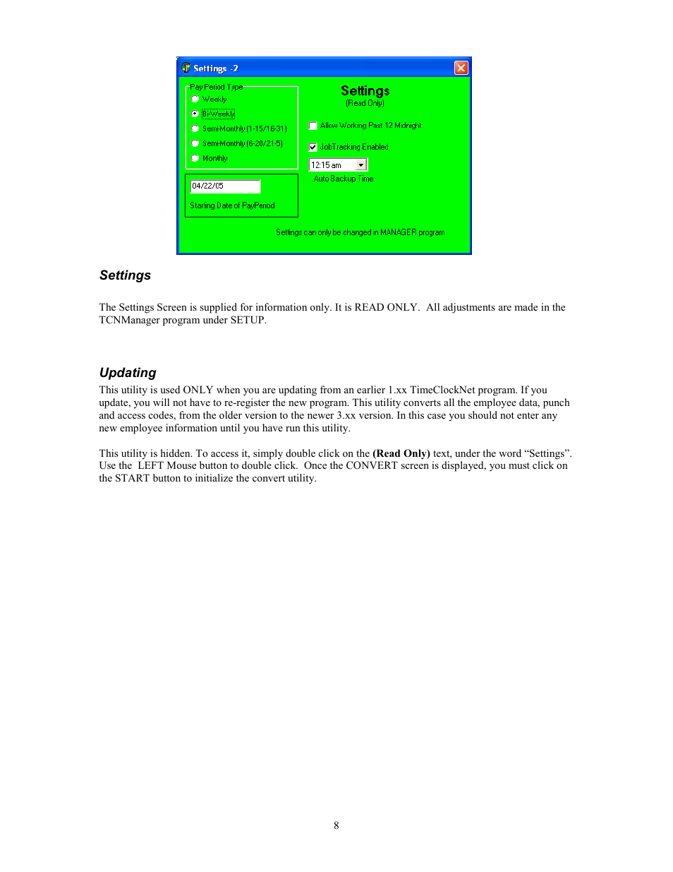 Skutch Electronics TimeClockNet 3 User Manual | Page 8 / 17