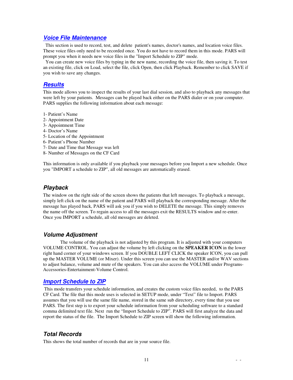 Skutch Electronics PARS Computerized v1.03 User Manual | Page 11 / 13