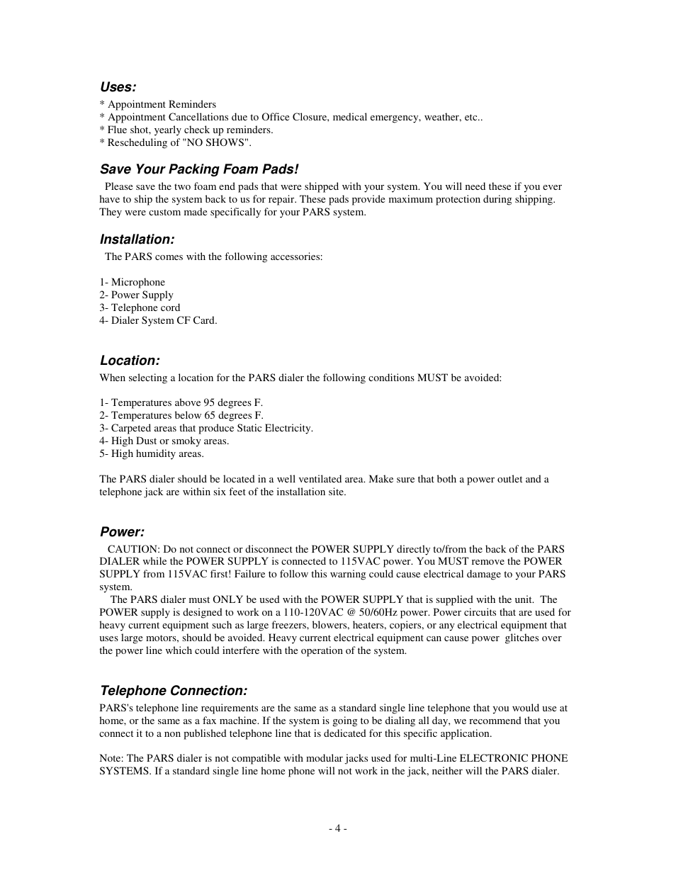 Skutch Electronics PARS v3.2X User Manual | Page 4 / 13