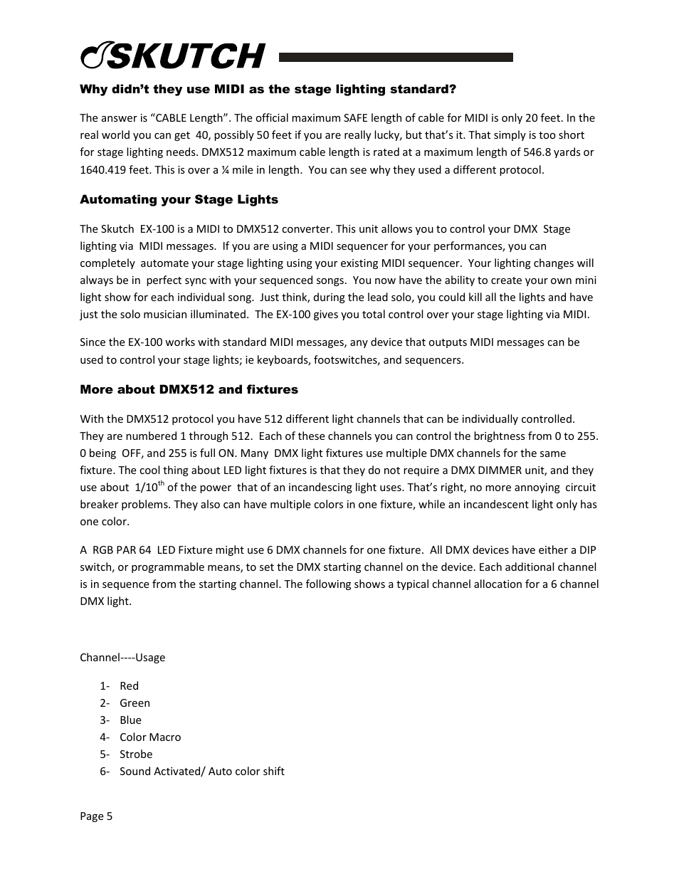 Skutch Electronics EX-100 User Manual | Page 5 / 7