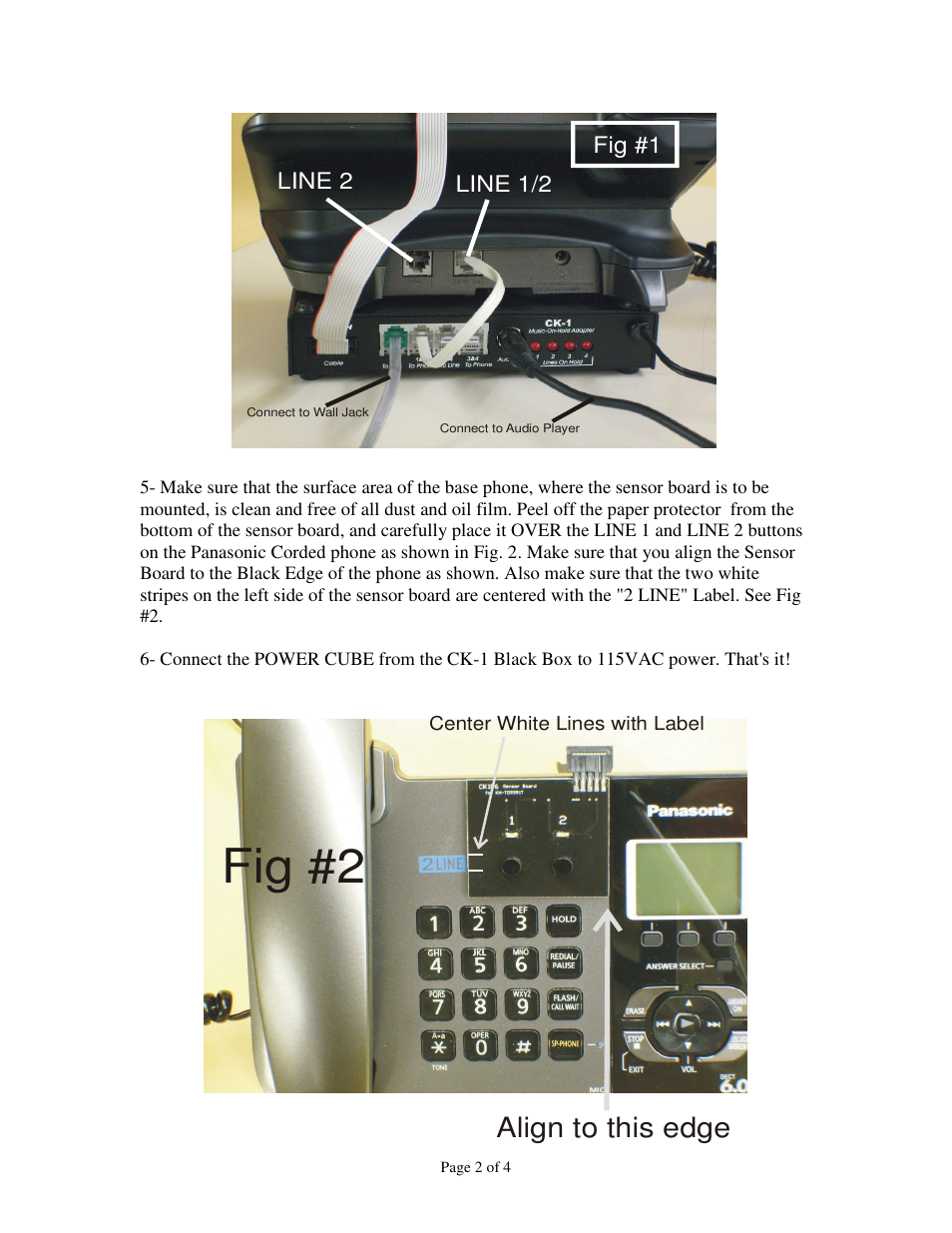 Fig #2, Align to this edge | Skutch Electronics CK-1P6 User Manual | Page 2 / 4
