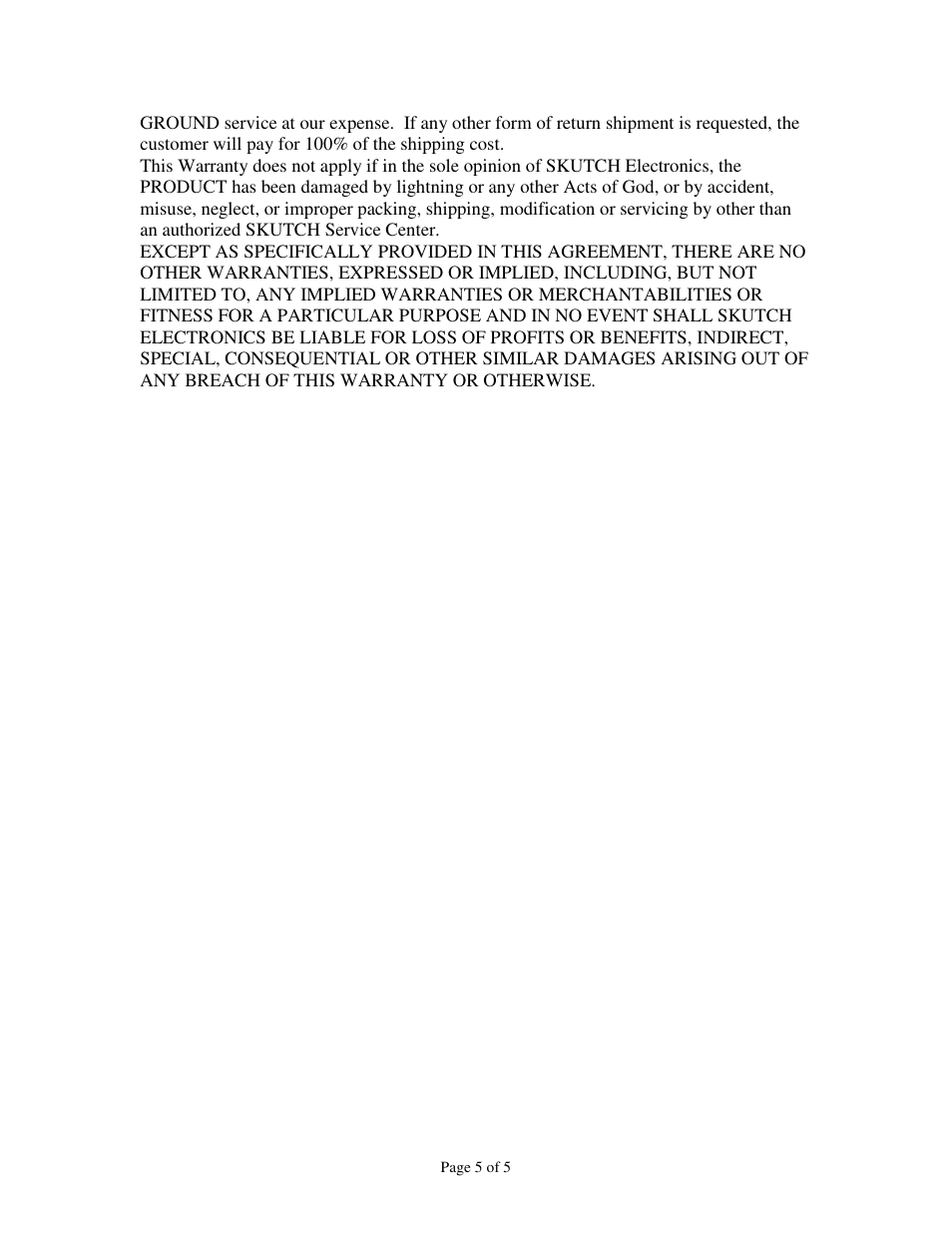 Skutch Electronics CK1R User Manual | Page 5 / 5
