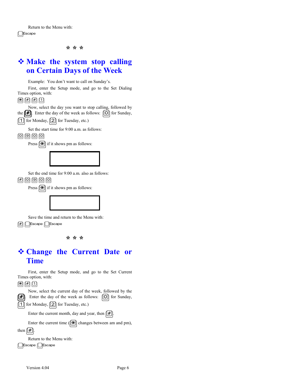 Change the current date or time | Skutch Electronics BA-1000 V4.04 User Manual | Page 6 / 9