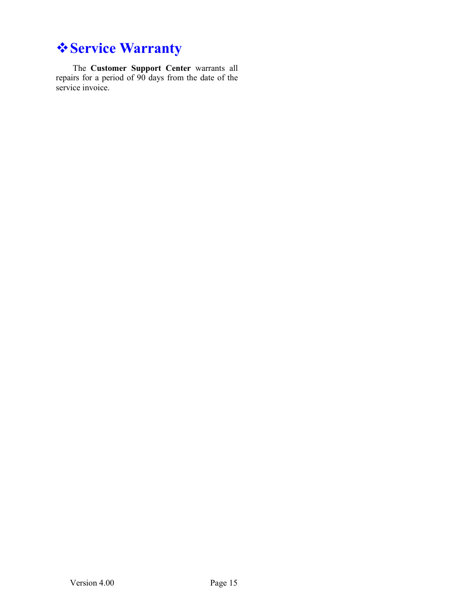 Service warranty | Skutch Electronics BA-1000-A V4.00 User Manual | Page 15 / 16