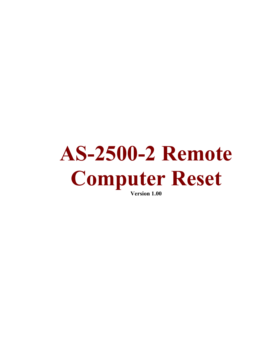 Skutch Electronics AS-2500-2 User Manual | 4 pages