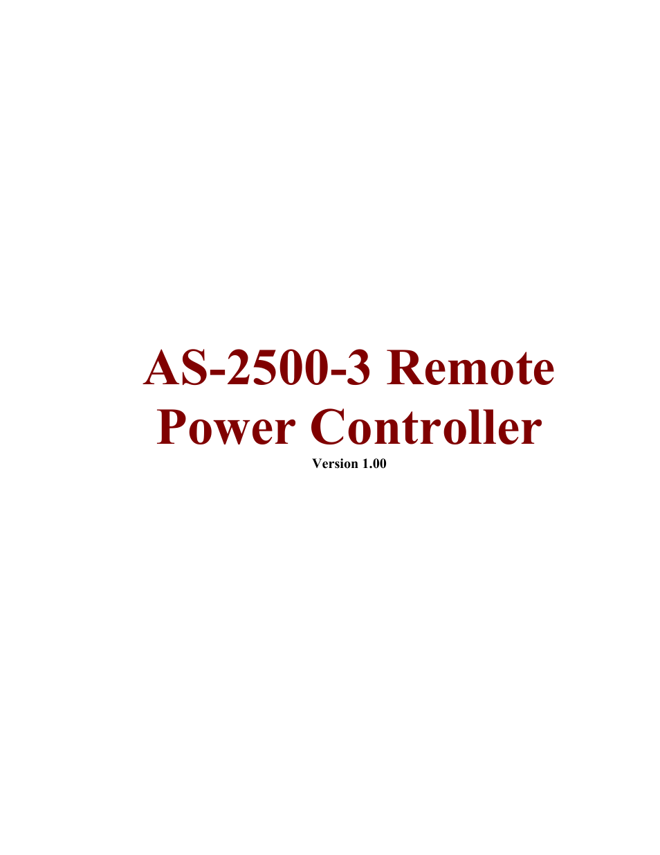 Skutch Electronics AS-2500-3 User Manual | 5 pages