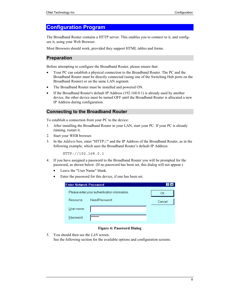 Configuration program | CNet Technology CNIG904S User Manual | Page 12 / 54