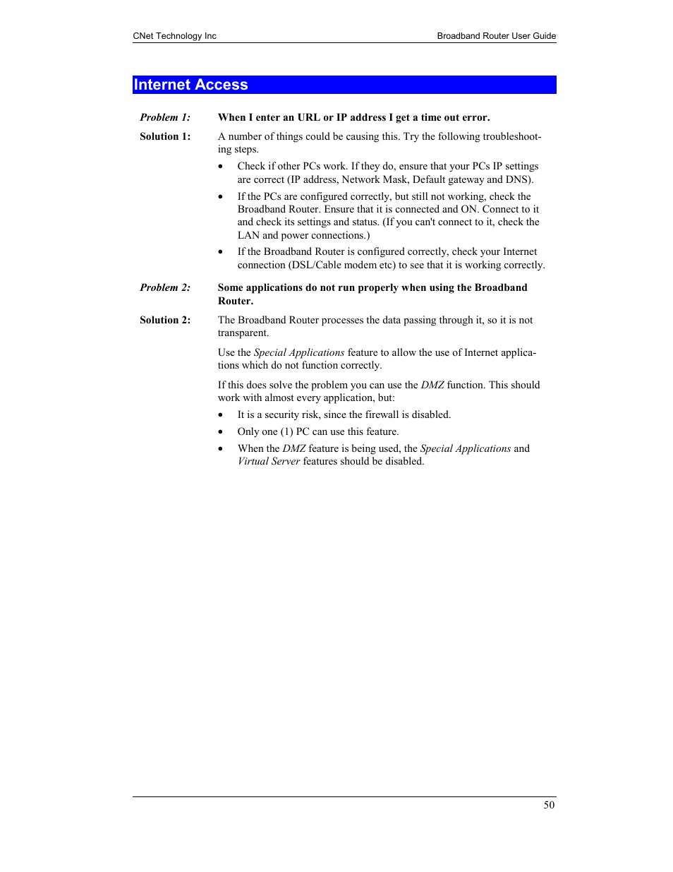 Internet access | CNet Technology CNIG904S User Manual | Page 53 / 54