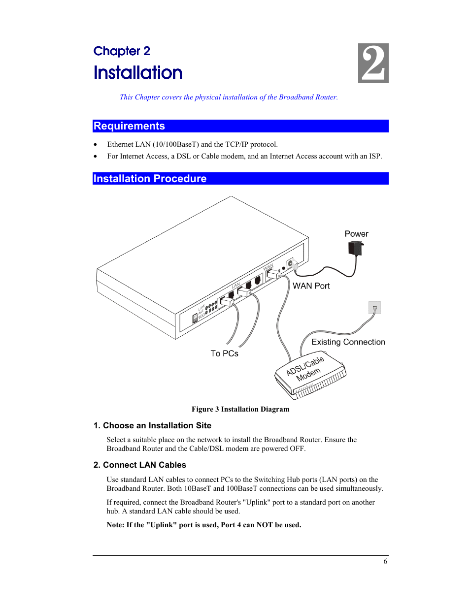 Chapter 2 installation, Requirements, Installation procedure | Requirements installation procedure, Installation | CNet Technology CNIG904S User Manual | Page 9 / 54