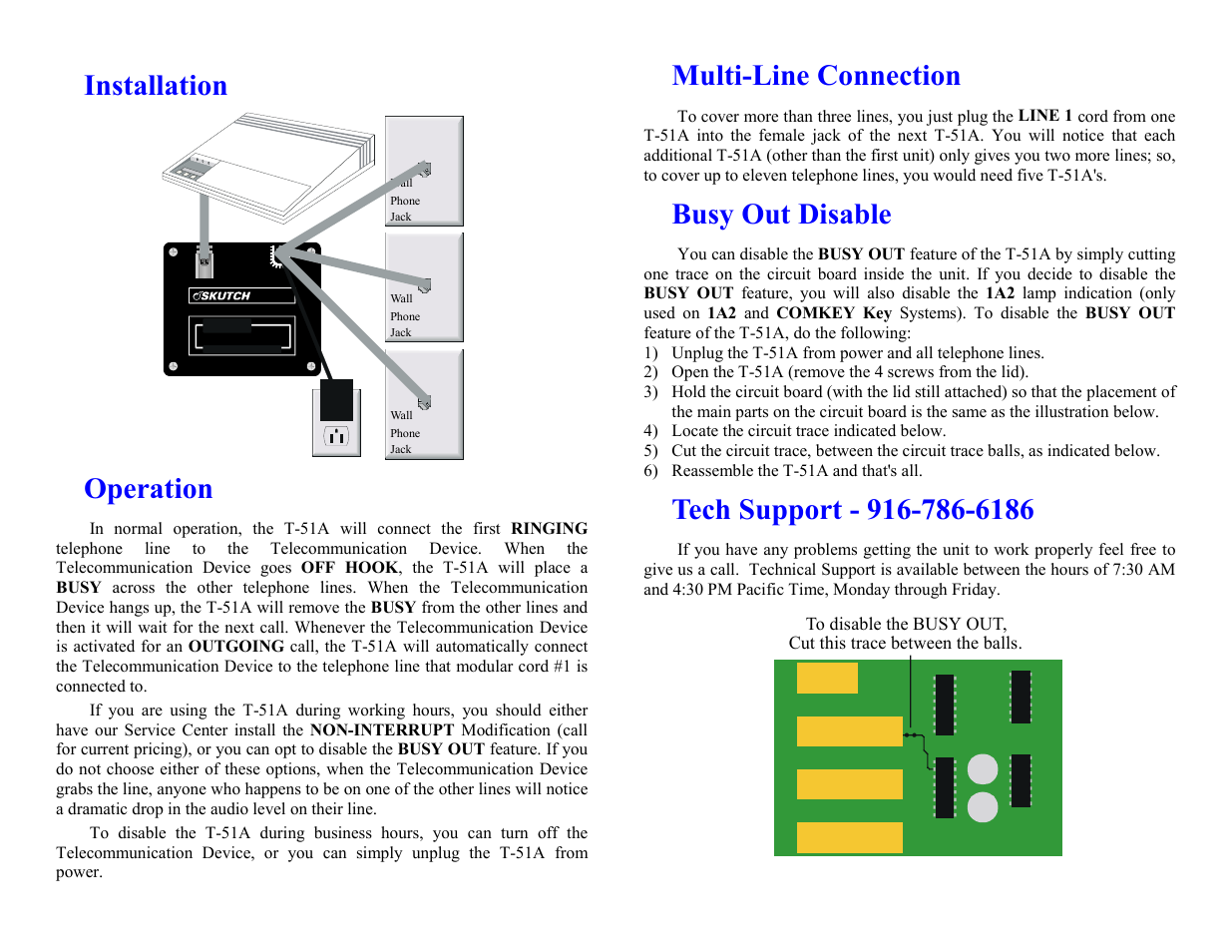 Skutch Electronics T-51A User Manual | 2 pages