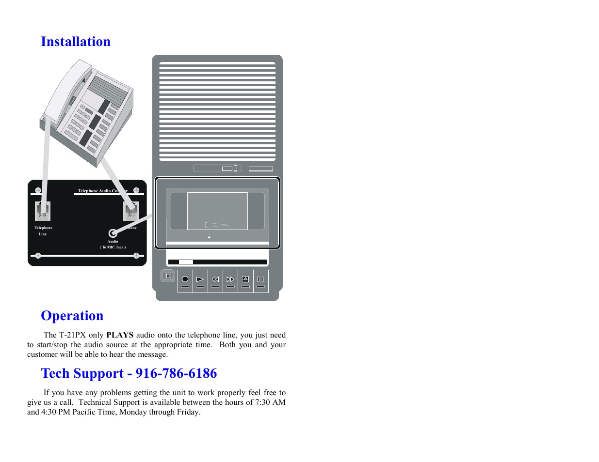 Skutch Electronics T-21PX User Manual | 2 pages