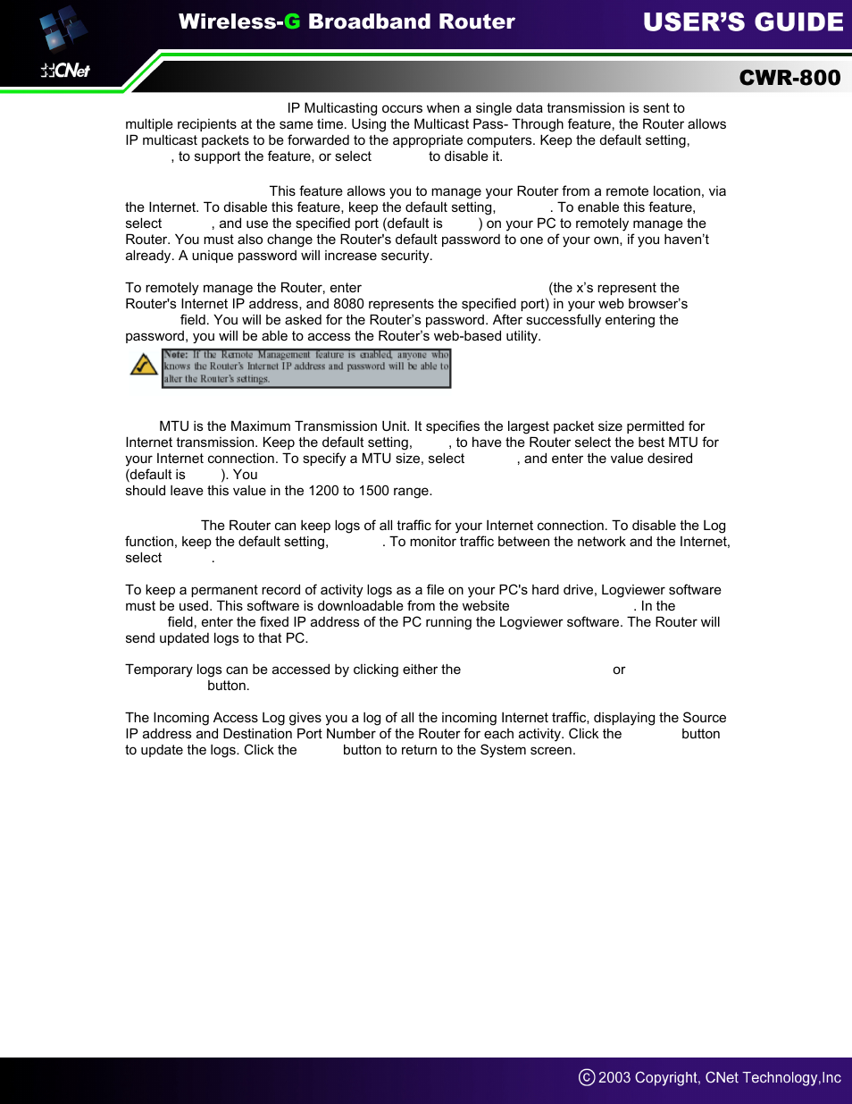 CNet Technology CWR-800 User Manual | Page 36 / 51