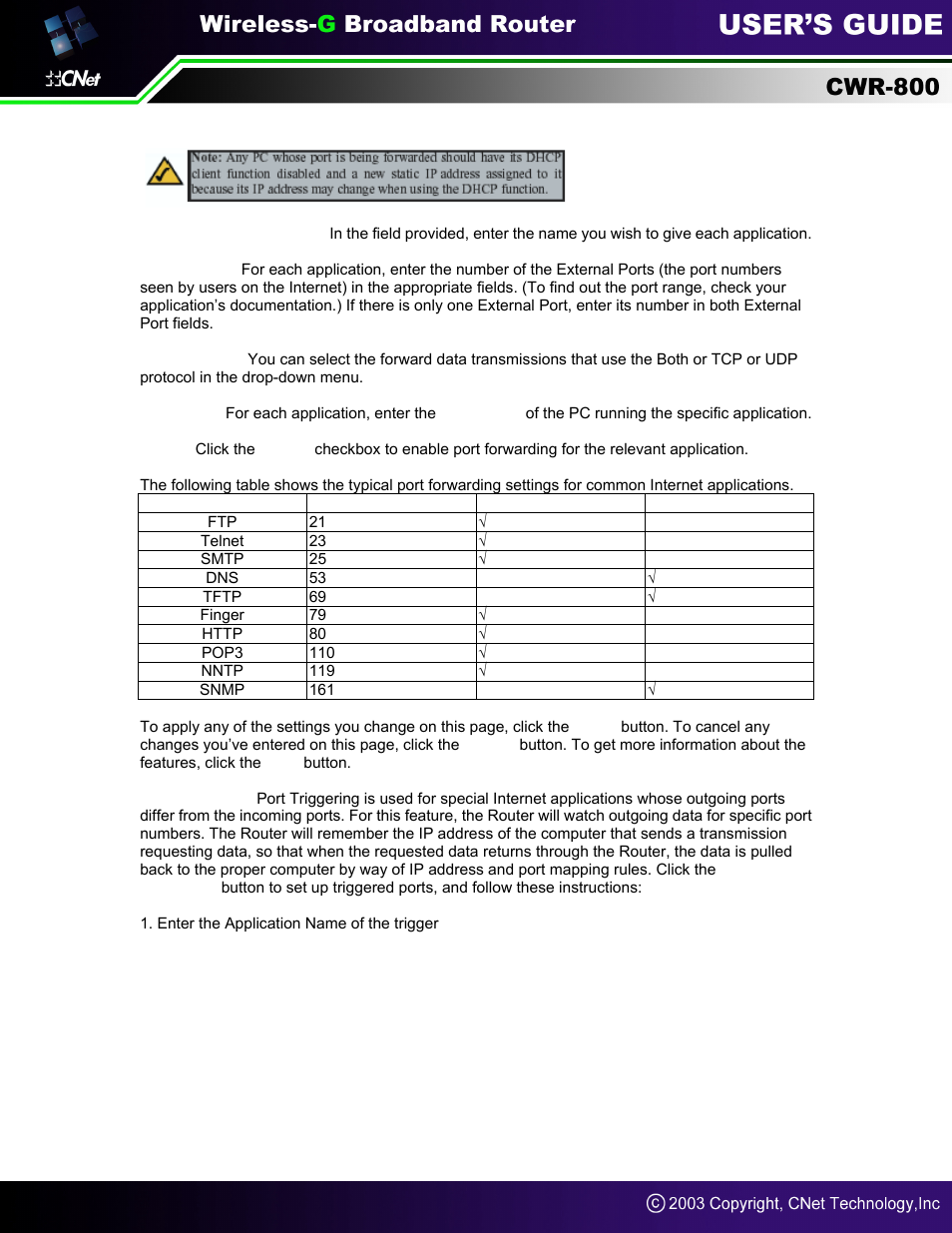 External port | CNet Technology CWR-800 User Manual | Page 46 / 51