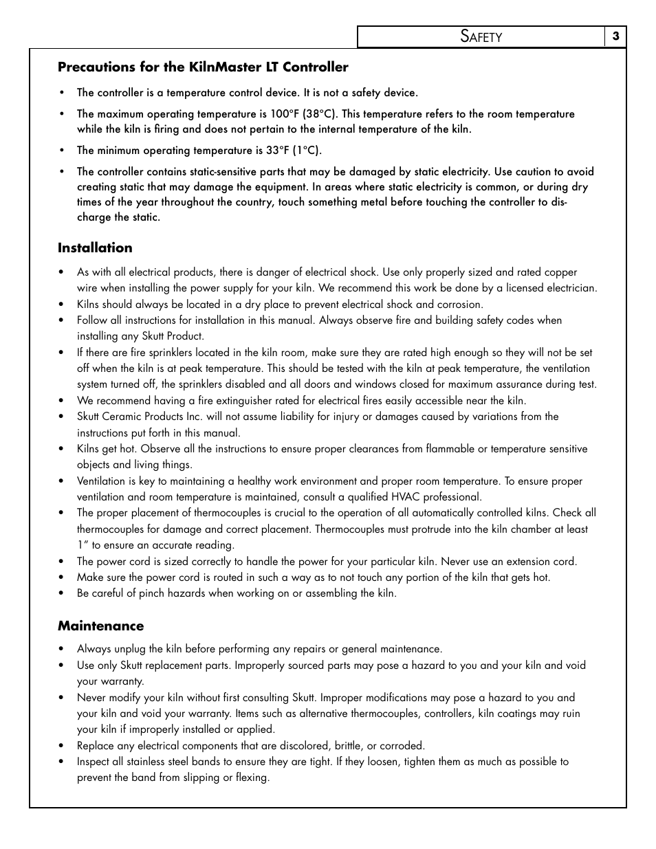 Skutt FireBox8x6 LT User Manual | Page 3 / 24