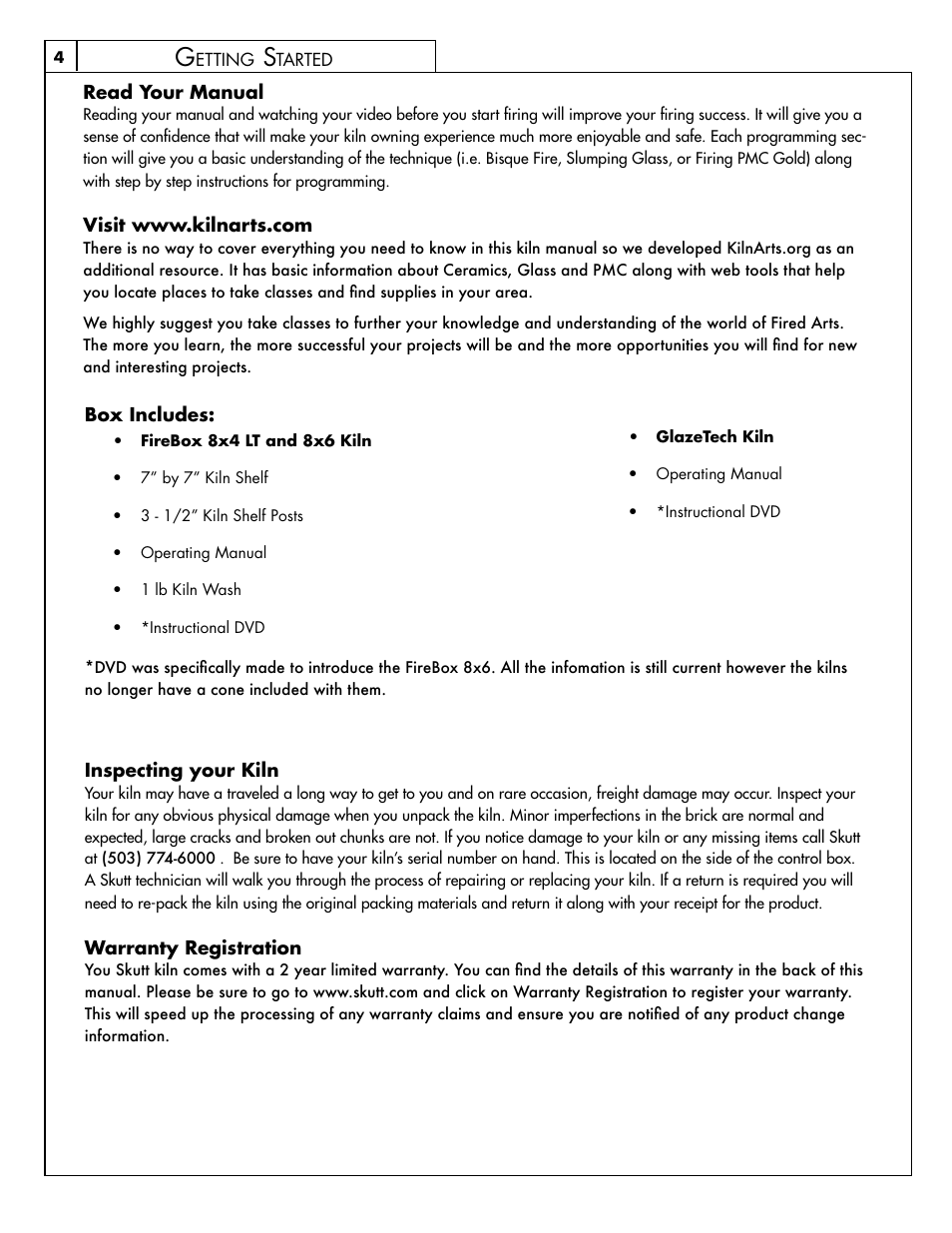 Skutt FireBox8x6 LT User Manual | Page 4 / 24