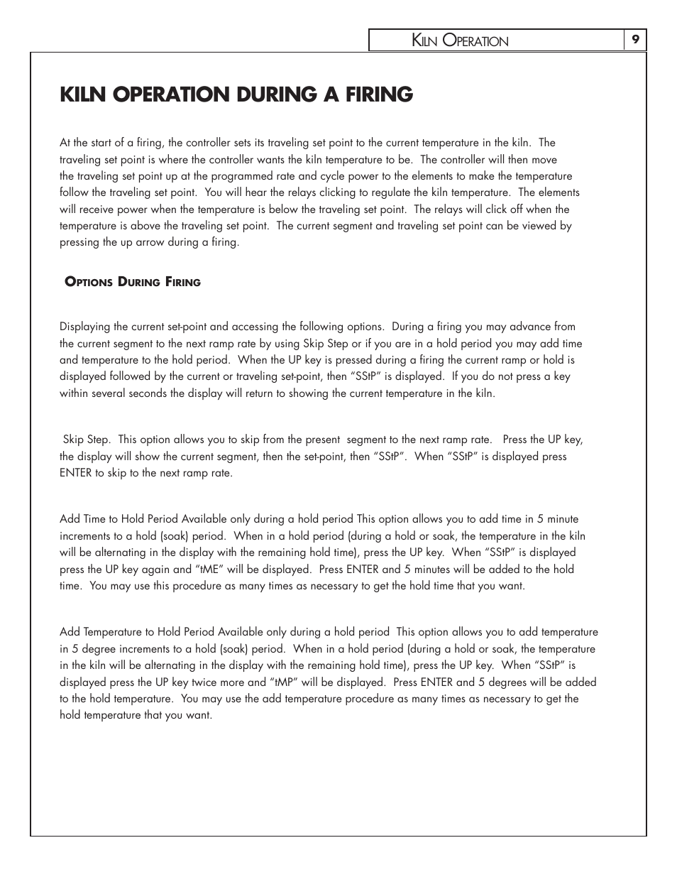 Kiln operation during a firing | Skutt GlazeTech 8/2013 User Manual | Page 9 / 11