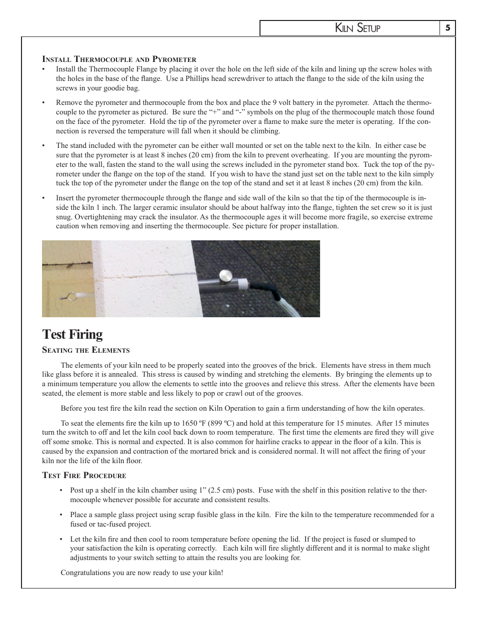 Test firing | Skutt Firebox 8 User Manual | Page 5 / 8