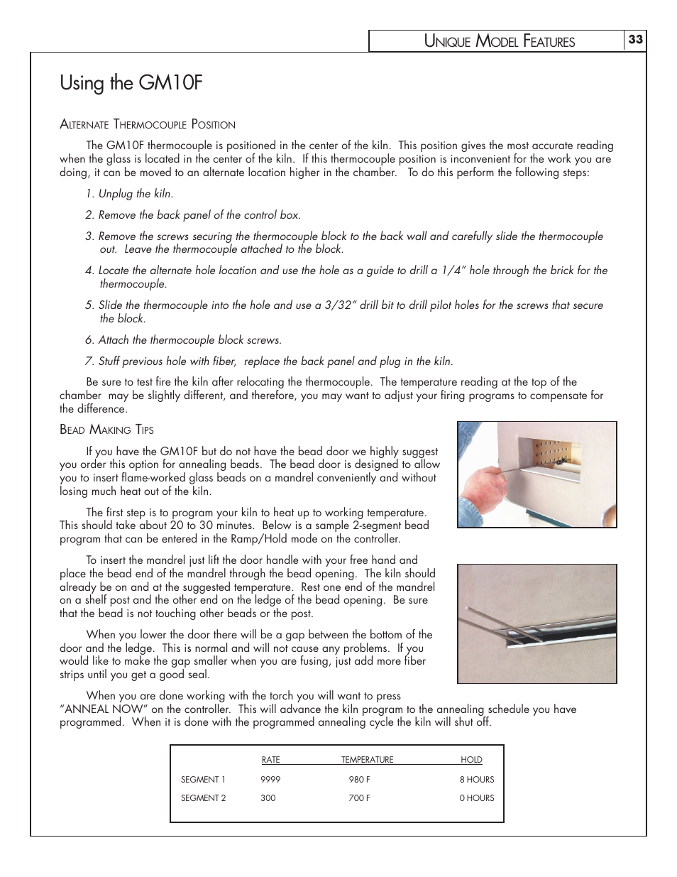 Using the gm10f | Skutt GlassMaster Kiln User Manual | Page 33 / 48