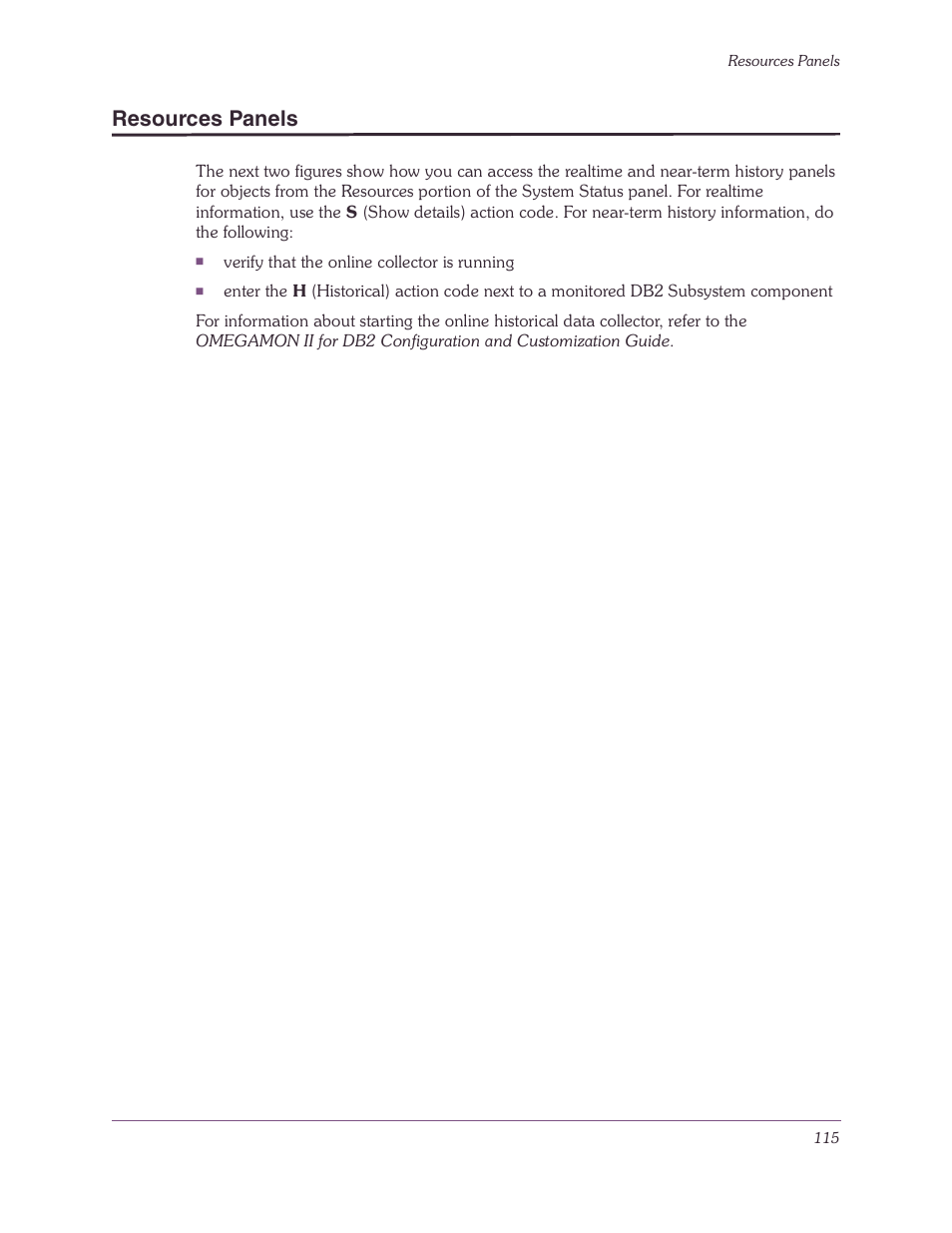 Resources panels | Candle-lite DB2 User Manual | Page 115 / 132