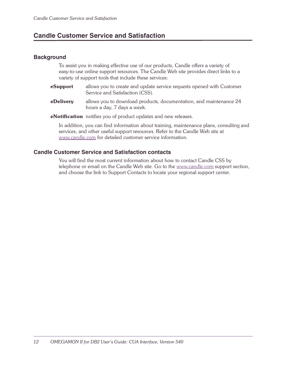 Candle customer service and satisfaction, Background, Candle customer service and satisfaction contacts | Candle-lite DB2 User Manual | Page 12 / 132