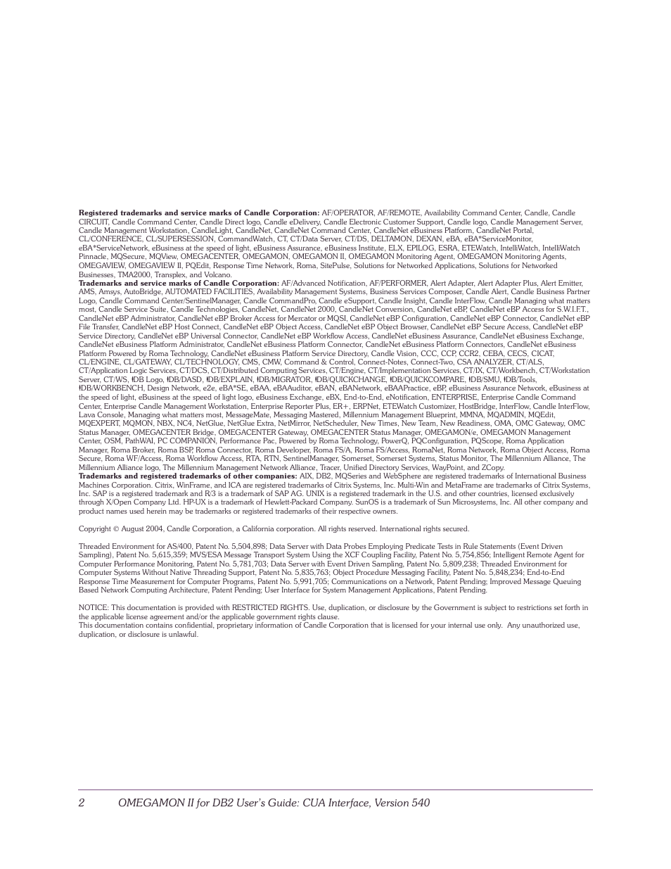 Candle-lite DB2 User Manual | Page 2 / 132