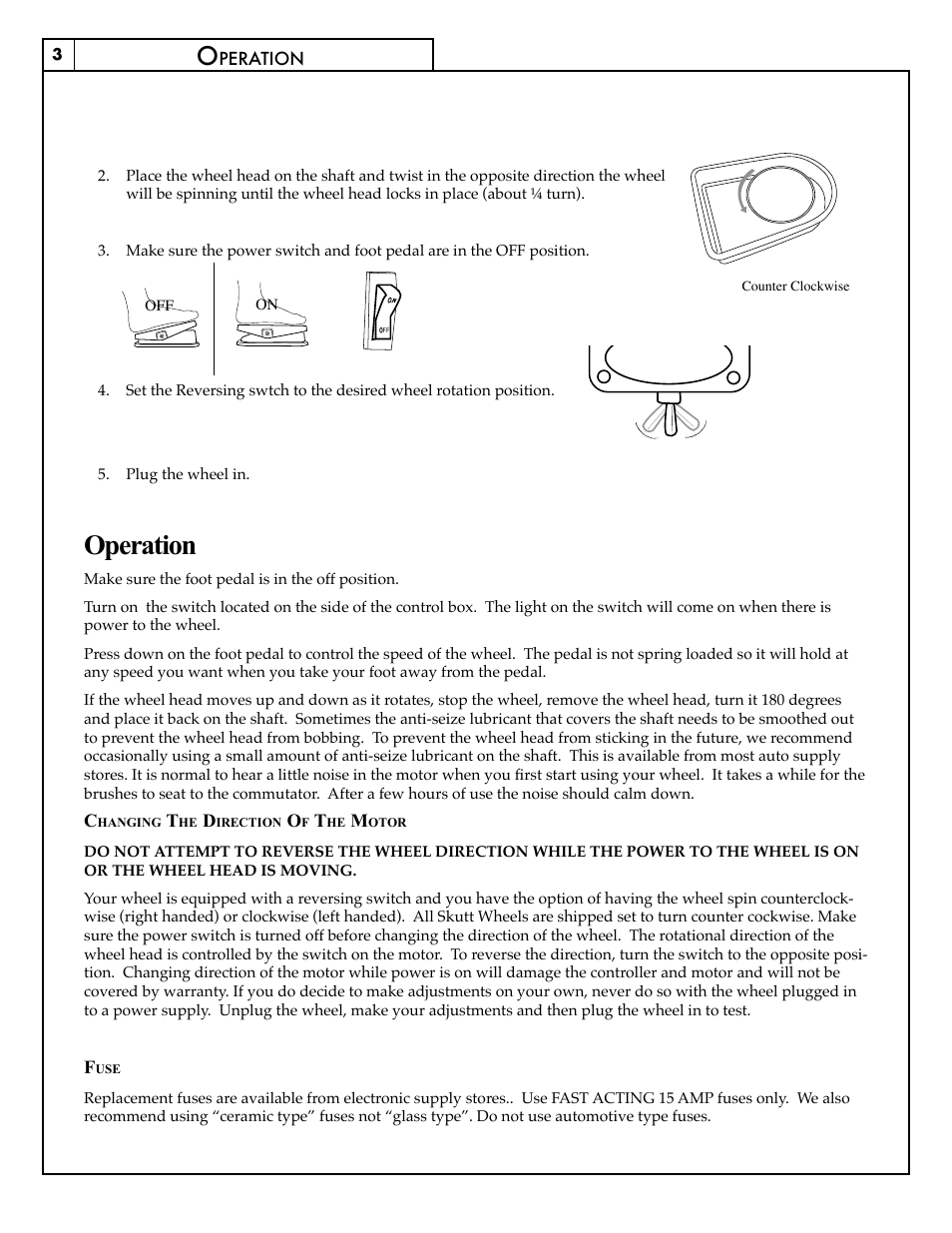 Operation | Skutt Potter’s Wheel 5/6/11 User Manual | Page 3 / 5