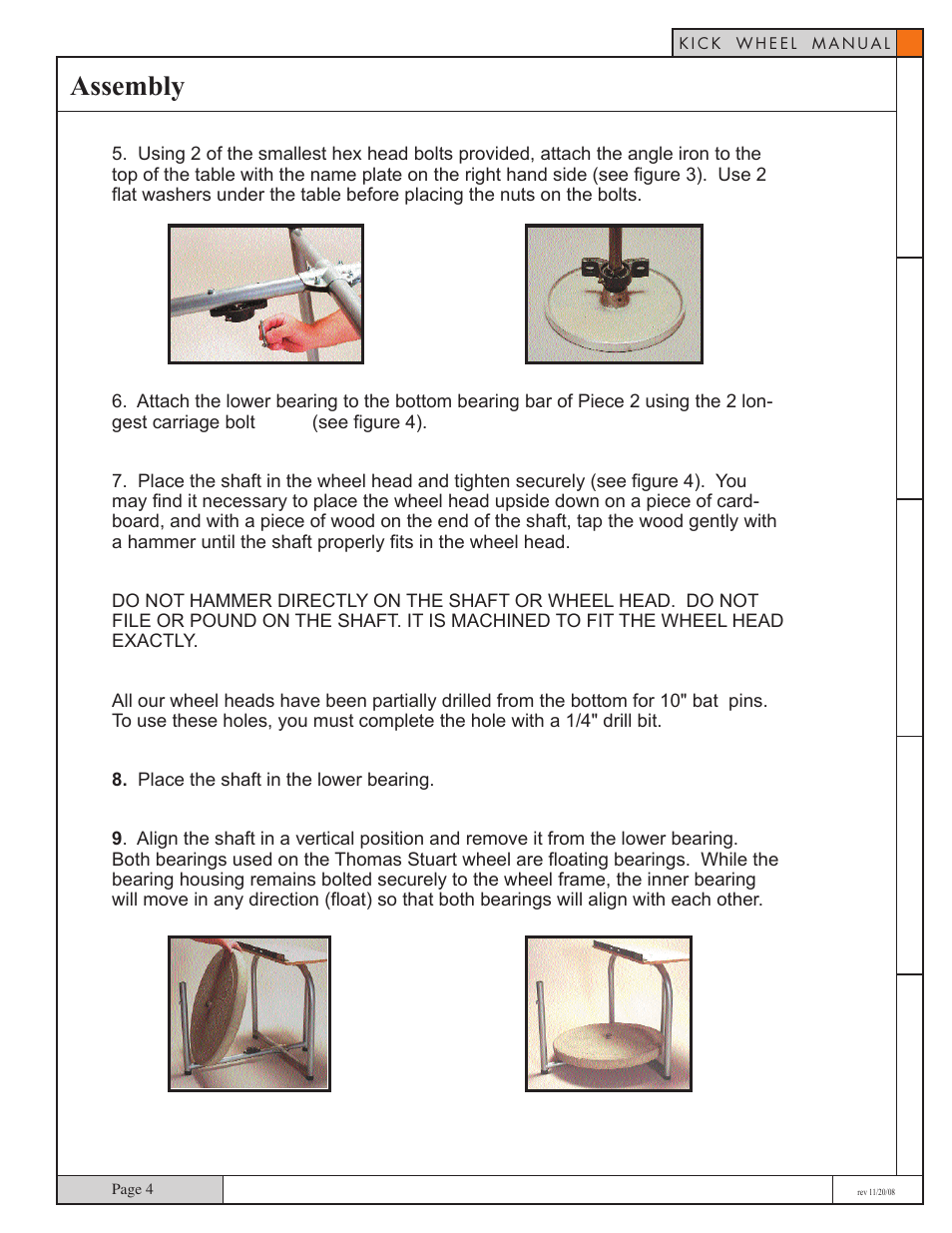 Assembly | Skutt Kickwheel User Manual | Page 4 / 11