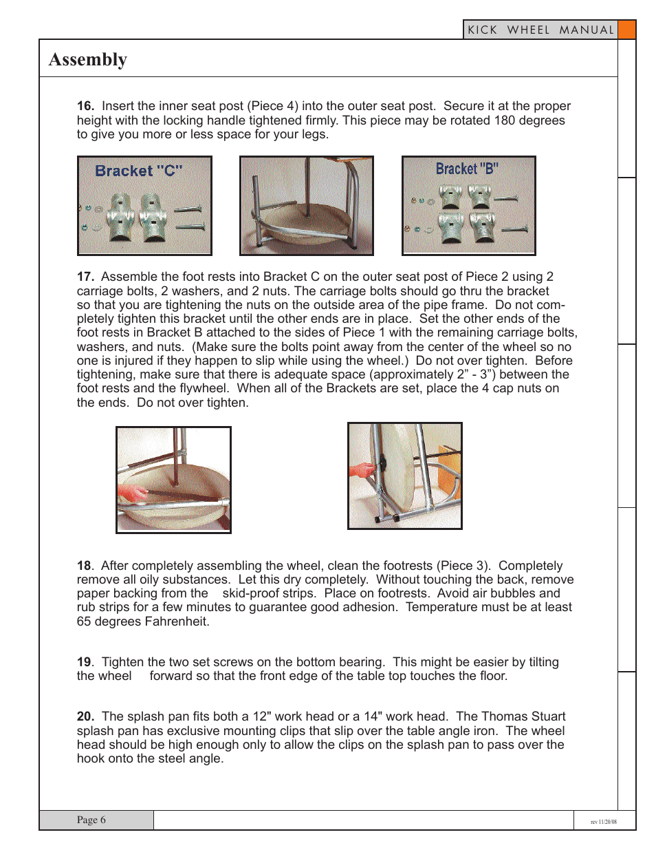 Assembly | Skutt Kickwheel User Manual | Page 6 / 11