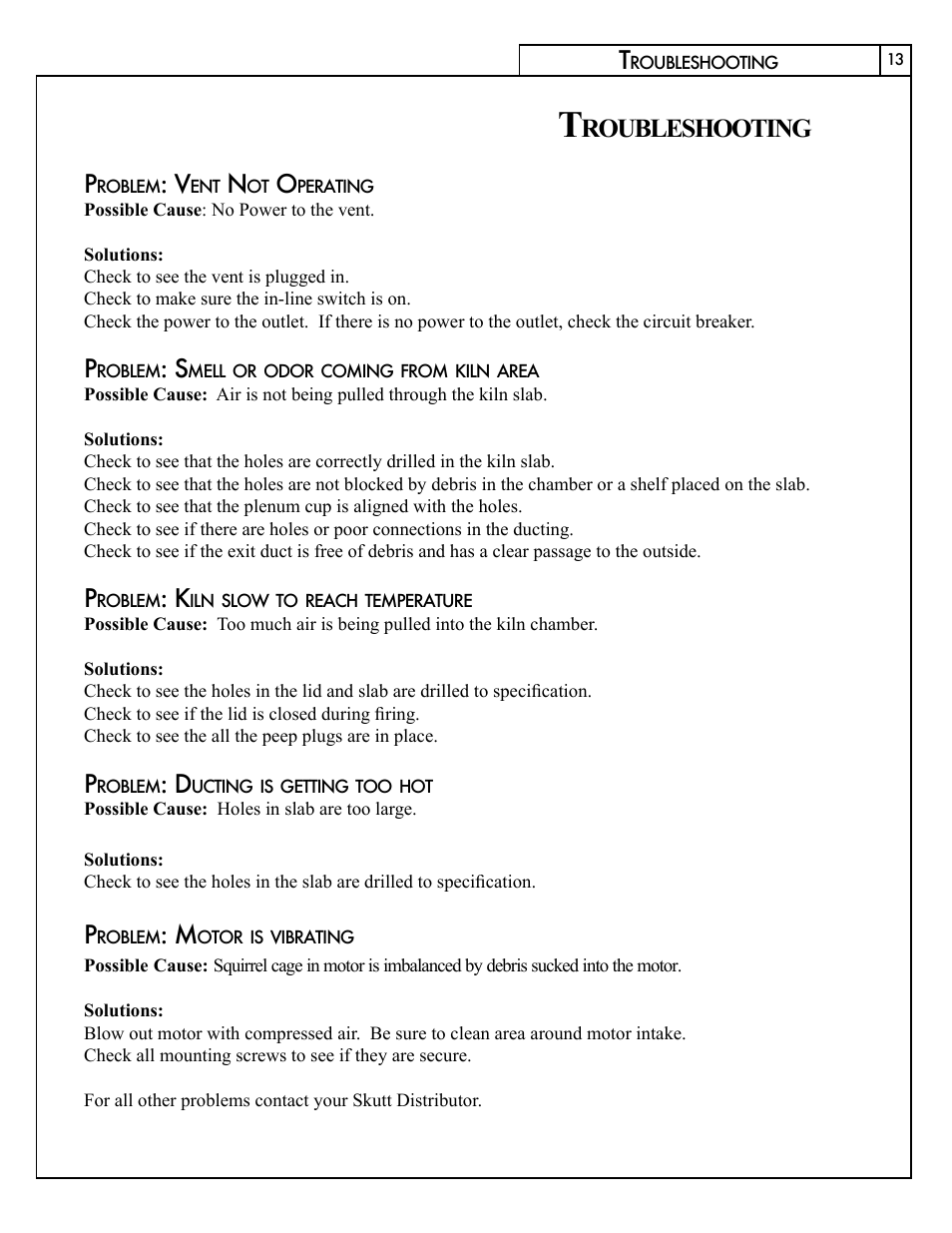 Roubleshooting | Skutt EnviroVent 2 User Manual | Page 13 / 16