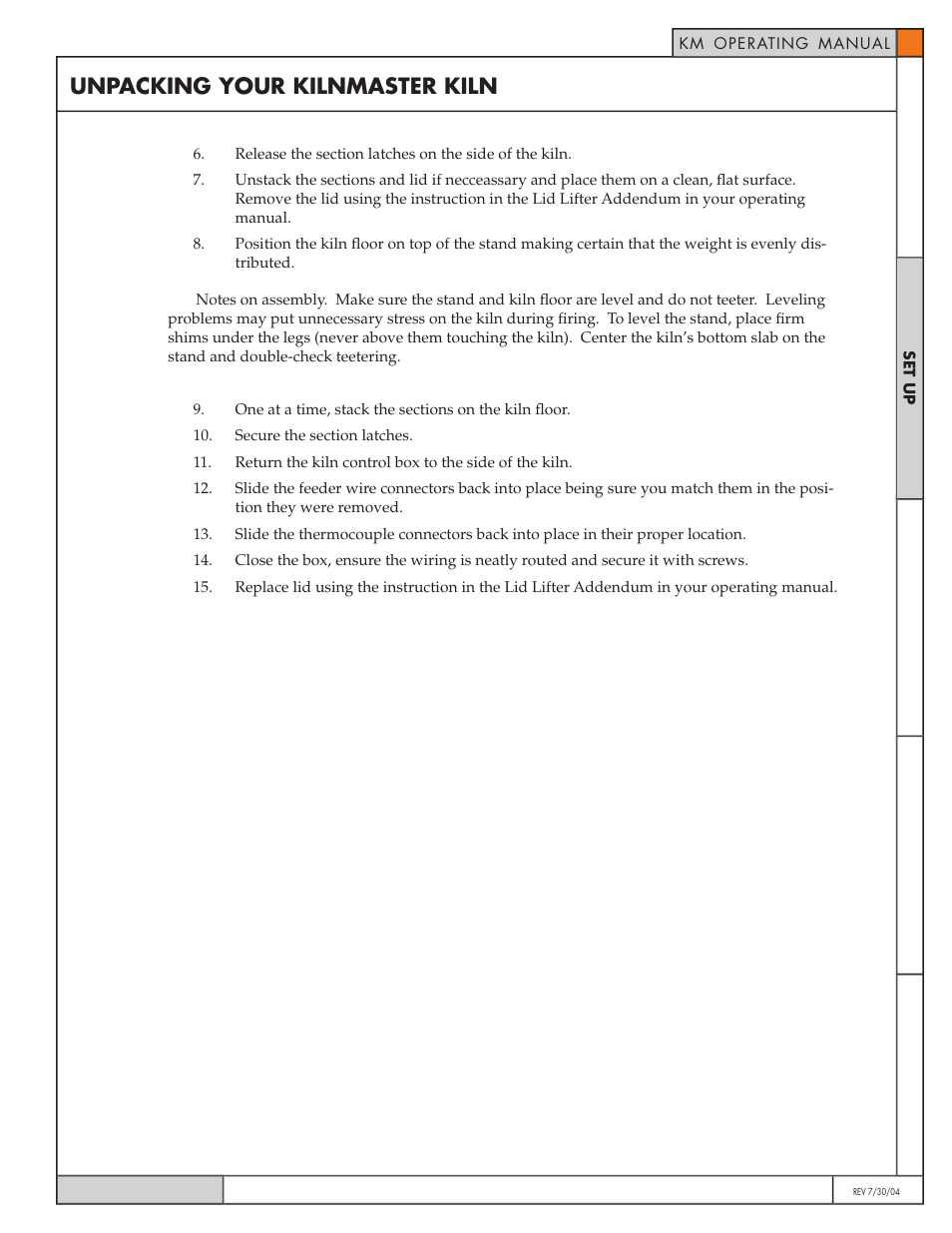 Unpacking your kilnmaster kiln | Skutt KilnMaster Kiln Unpacking Your User Manual | Page 2 / 2