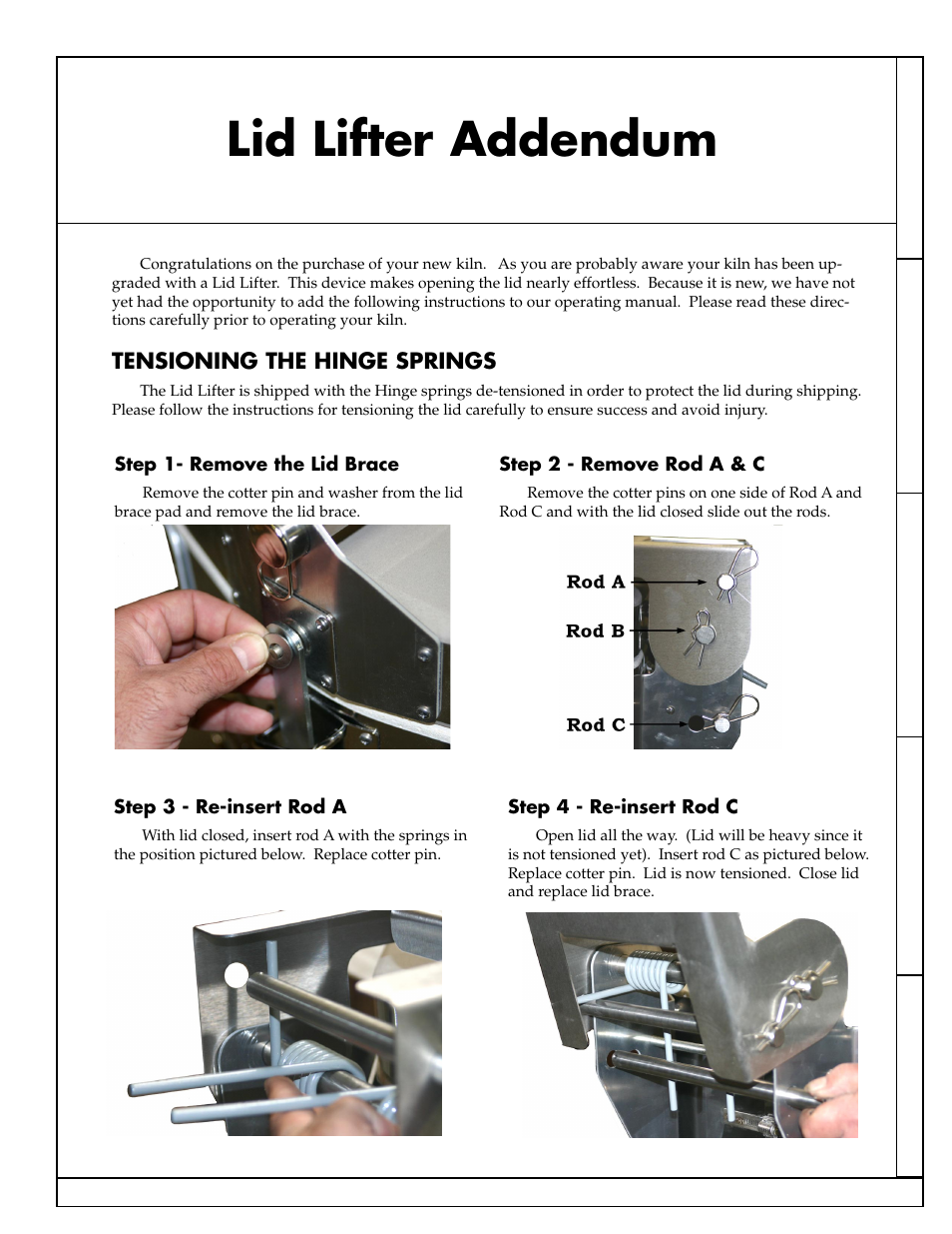 Skutt Lid Lifter (AMACO) User Manual | 2 pages