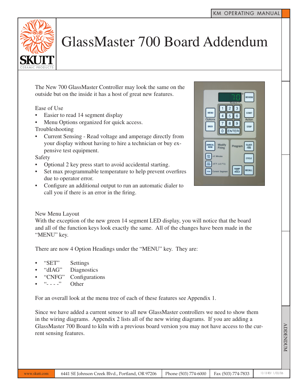 Skutt GlassMaster 700 Board User Manual | 17 pages