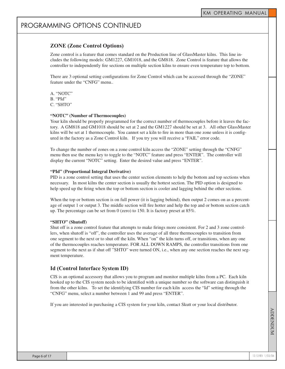 Programming options continued | Skutt GlassMaster 700 Board User Manual | Page 6 / 17