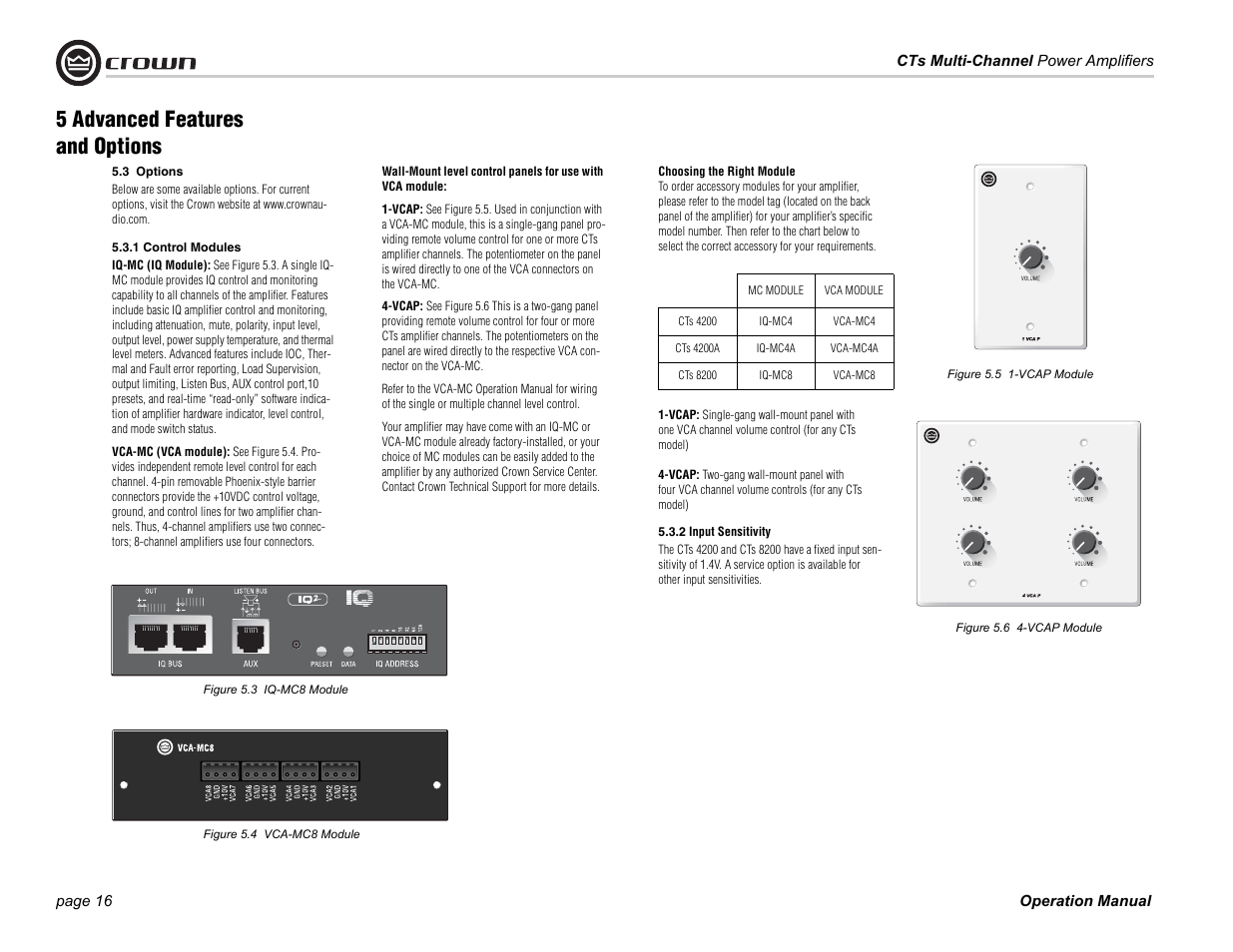 5 advanced features and options | Crown CTS 4200 User Manual | Page 16 / 32