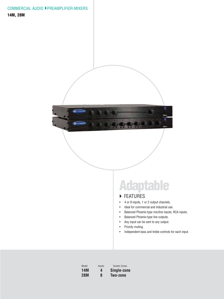 Adaptable, Features | Crown CTS 600 User Manual | Page 18 / 83