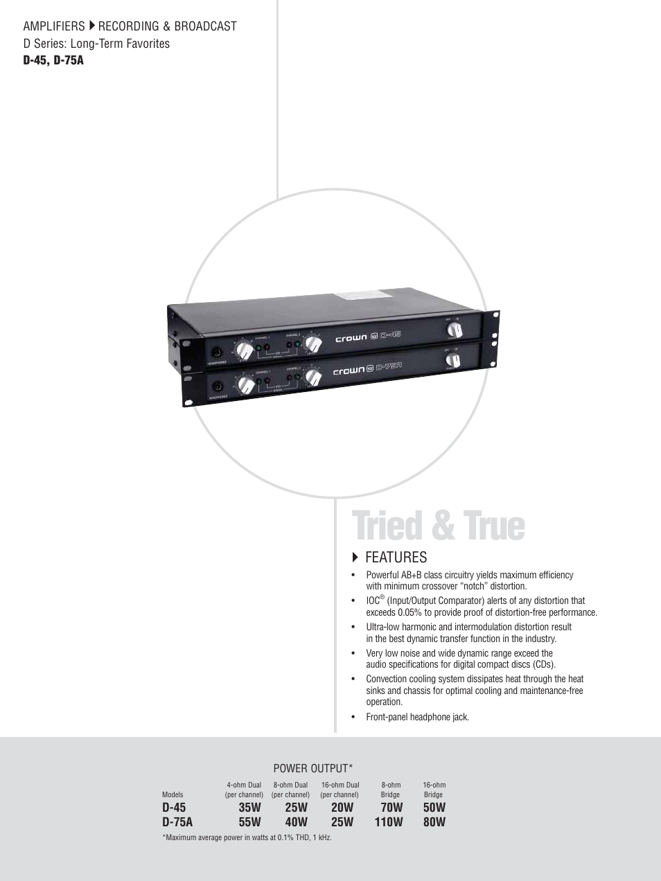 Tried & true, Features | Crown CTS 600 User Manual | Page 56 / 83