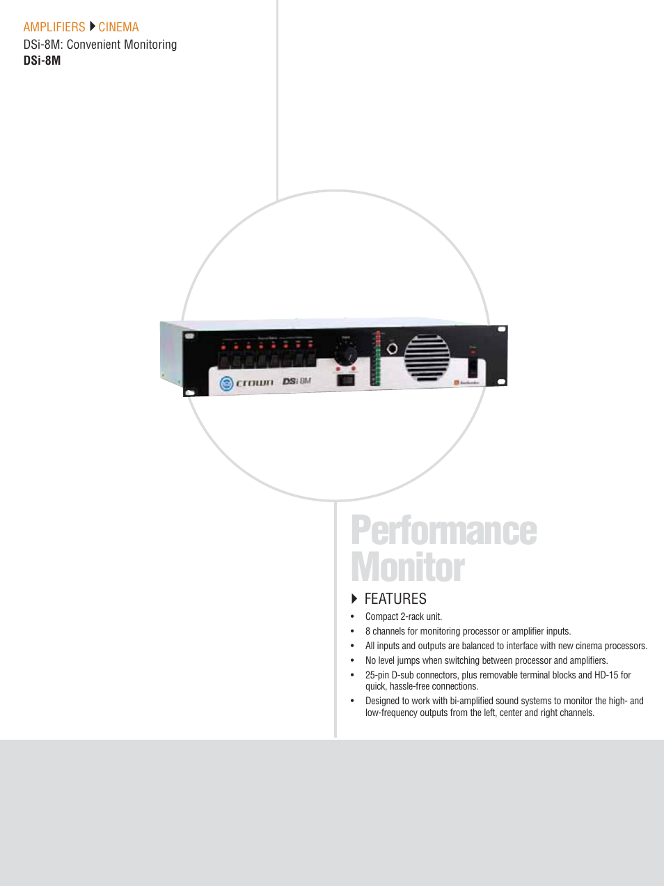 Performance monitor | Crown CTS 600 User Manual | Page 62 / 83