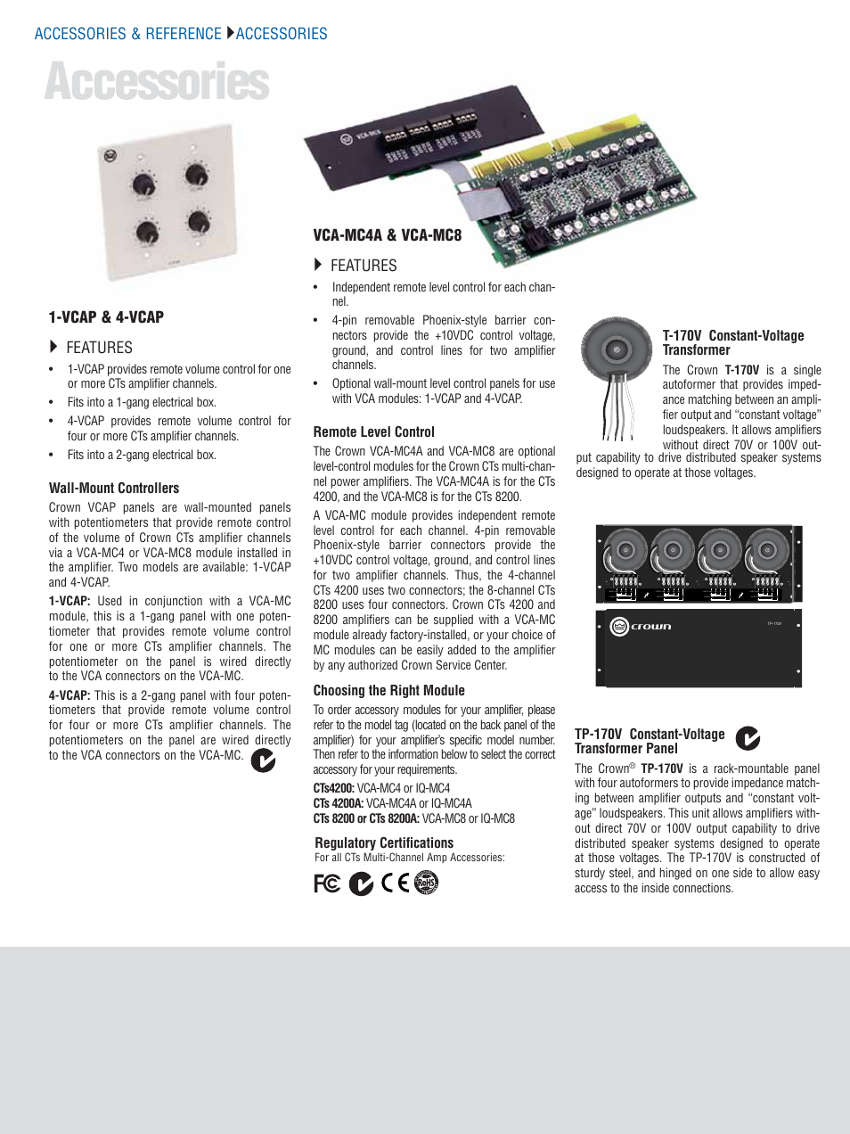 Accessories | Crown CTS 600 User Manual | Page 76 / 83