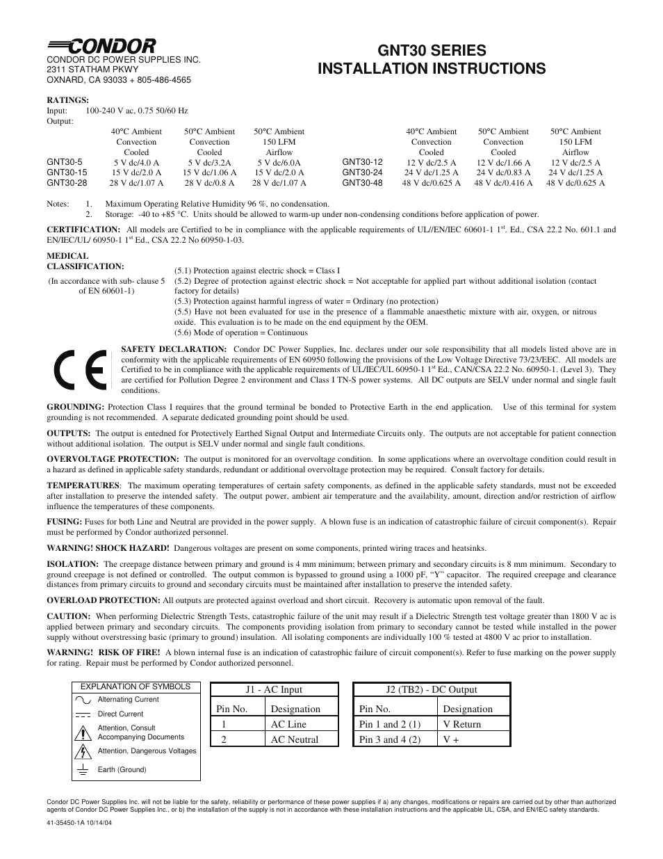 SL Power Electronics GNT30 User Manual | 1 page