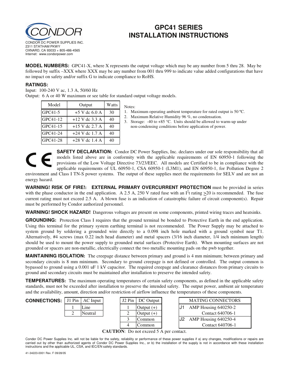 SL Power Electronics GPC41 User Manual | 1 page