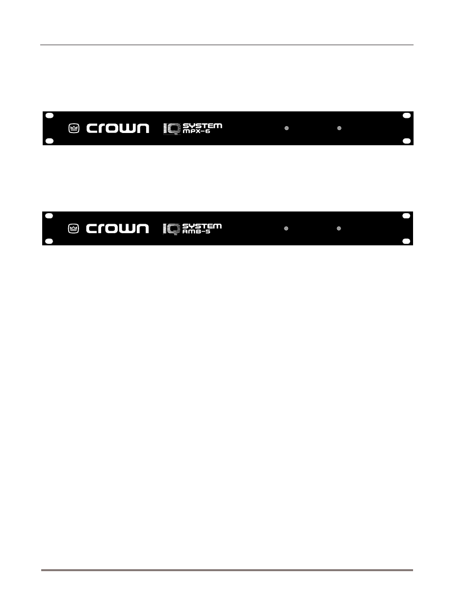 Front panels | Crown AMB-5 User Manual | Page 6 / 28