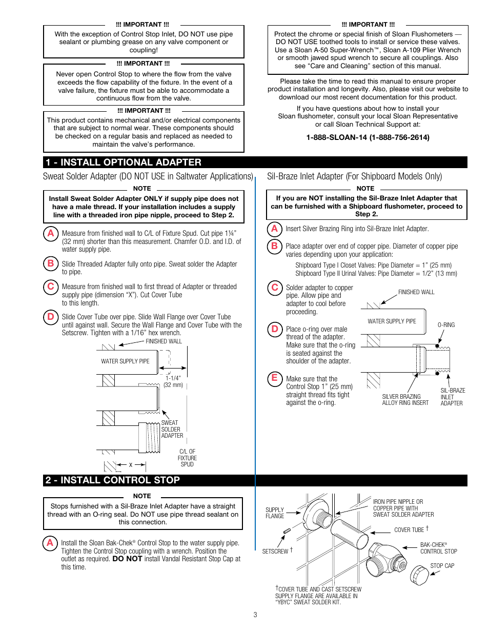 Sloan 110 Dolphin Flushometer User Manual | Page 3 / 7