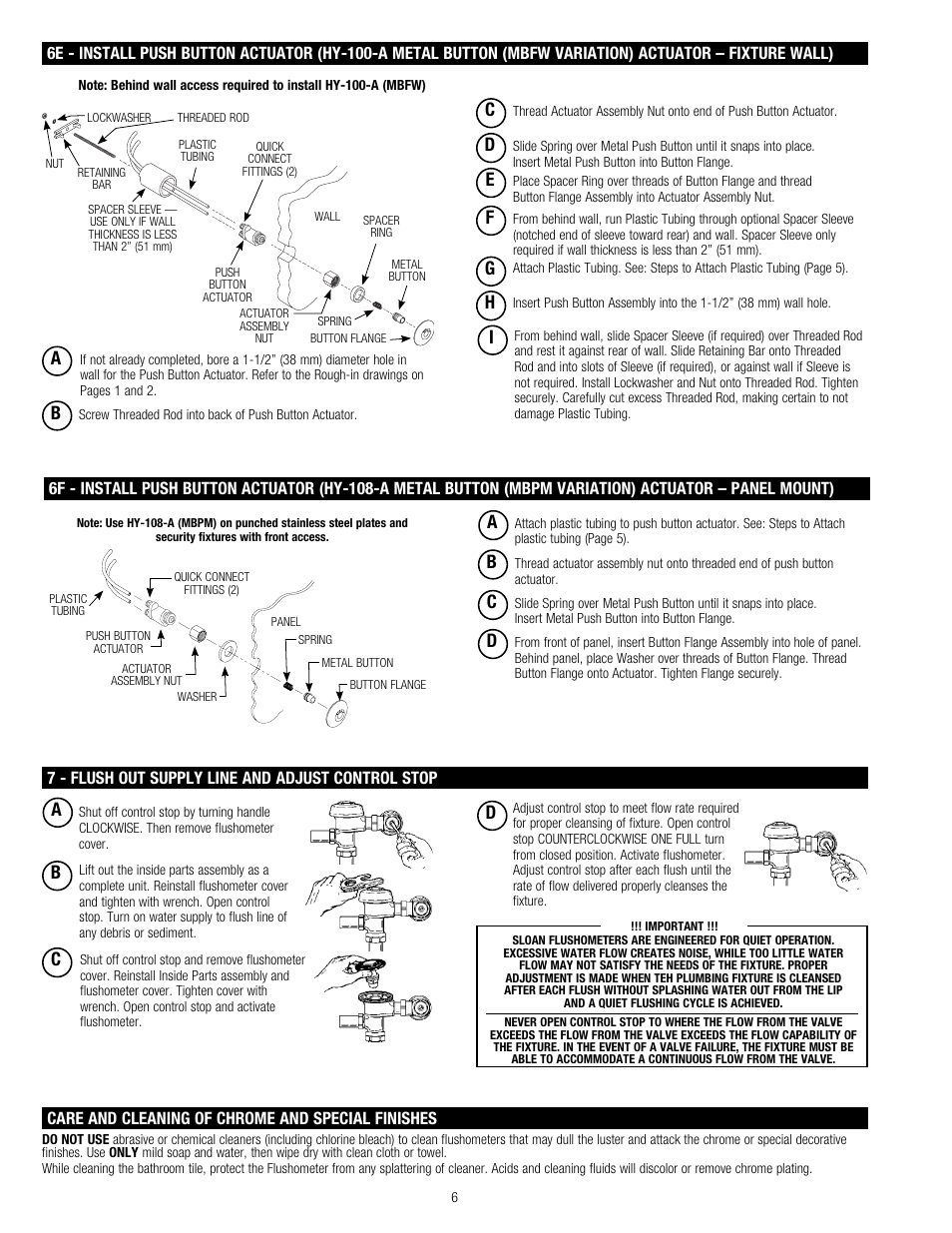 Sloan 910 Royal Exposed 900 Hydraulic Series User Manual | Page 6 / 8