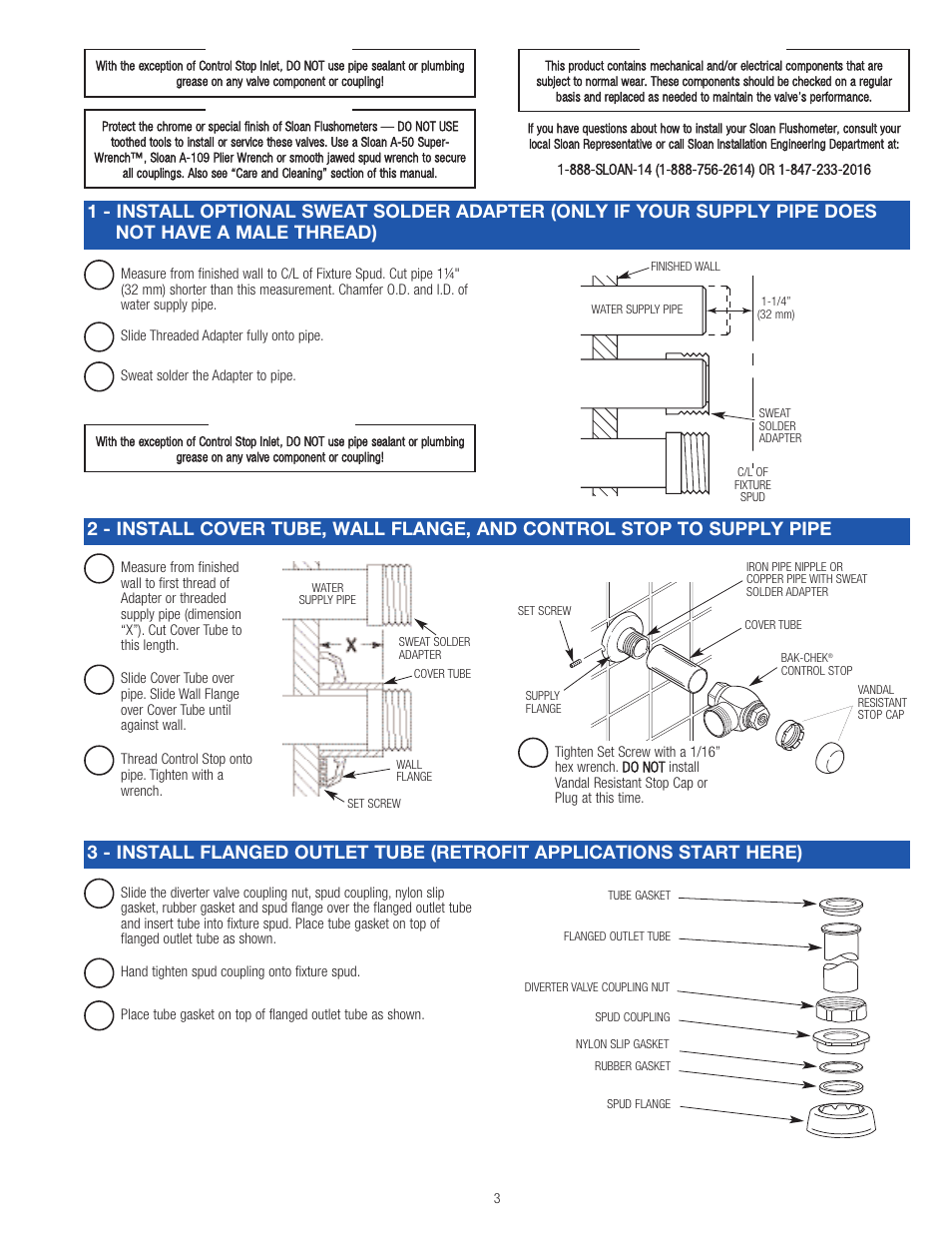 Sloan 10xx Slimline Bedpen Washer w/ Royal Flushometer User Manual | Page 3 / 8