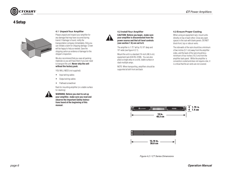 4 setup | Crown COMTECH DRIVECORE CT 875 User Manual | Page 6 / 28